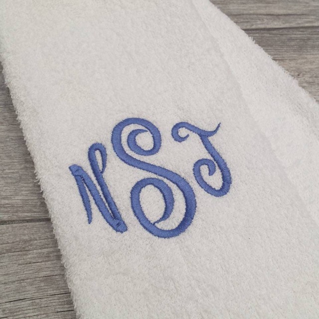 Monogrammed Sweat Towel Curls Font, Personalized Gym Towel - image 1