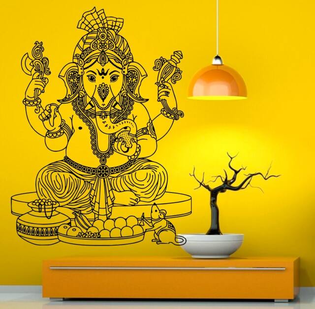 Ganesha Wall Vinyl Decal Ganesh Sticker Elephant Lord Art Design Murals Indian Interior Home Decor - 15Bo23Ha - image 1
