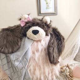 Brown Bear Rug in Faux Fur For Adventure Nursery Decor - thumbnail 3