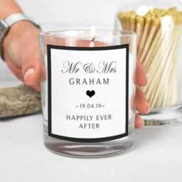 Mr & Mrs Personalised Rose Gold Candle, Wedding Gift Gifts, Small Gift, Couple