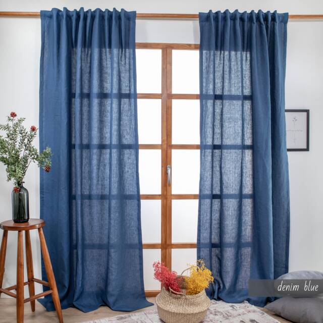 Custom Linen Curtain 9 Heading Style Modern Home Decor 41 Color Option 100% Natural European Linen, Mothers Day Gift For Her - image 1