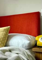 Bespoke Headboard Cover - Orange Linen Style Fabric