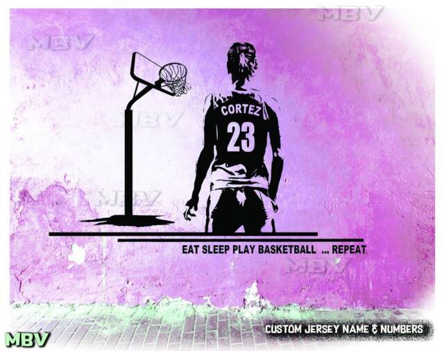 Custom Basketball Player Wall Decal Girl's Bedroom Vinyl Sticker - image 1