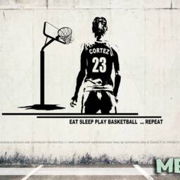 Custom Basketball Player Wall Decal Girl's Bedroom Vinyl Sticker - thumbnail 2