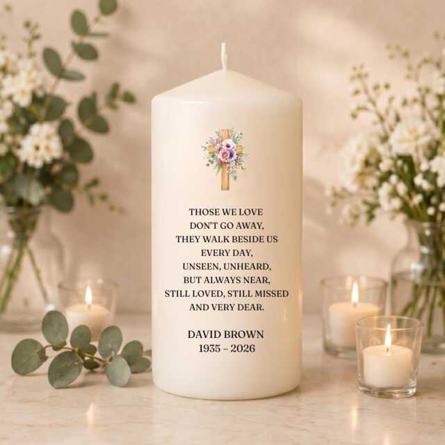 Memorial Candle - Those We Love Personalized Remembrance Gift Funeral Tribute Loss Of Loved One Unscented - image 1