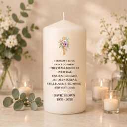 Memorial Candle - Those We Love Personalized Remembrance Gift Funeral Tribute Loss Of Loved One Unscented