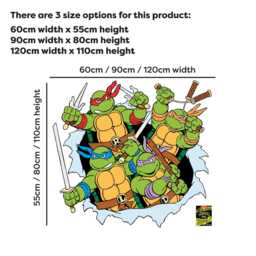 Teenage Mutant Ninja Turtles Wall Sticker - Group Ripping Through Decal Tmnt Art - thumbnail 2