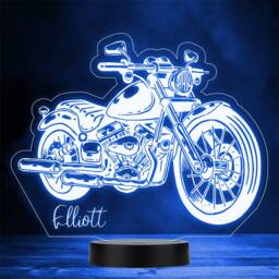 Vintage Motorcycle Personalised Gift Colour Changing Led Lamp Night Light - thumbnail 1