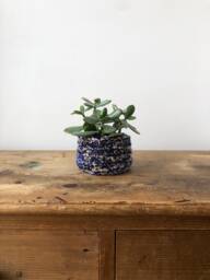 Speckled Tufted Plant Pot - Indigo Sand Pink - Extra Small Size