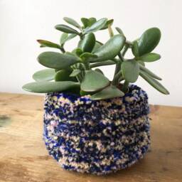 Speckled Tufted Plant Pot - Indigo Sand Pink - Extra Small Size - thumbnail 2