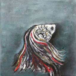 Fish Painting On Canvas For Home Decor Etsy Finds Paintings Wall Decor, Gift Ideas Bathroom Gifts Him Lover Art - thumbnail 4