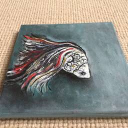 Fish Painting On Canvas For Home Decor Etsy Finds Paintings Wall Decor, Gift Ideas Bathroom Gifts Him Lover Art - thumbnail 3
