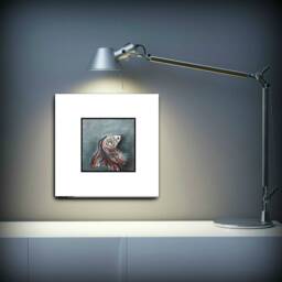 Fish Painting On Canvas For Home Decor Etsy Finds Paintings Wall Decor, Gift Ideas Bathroom Gifts Him Lover Art - thumbnail 2