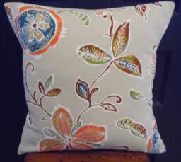 Floral Pillow Cover Cotton Throw Pillow, Farmhouse Decor - thumbnail 1