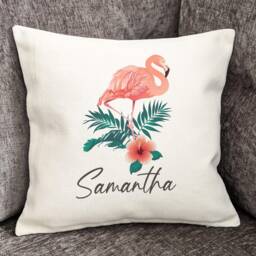 Personalised Flamingo Cushion, Pillow, Gifts, Decor - thumbnail 2