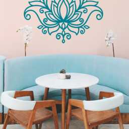 Lotus Flower Wall Decal Boho Mandala Vinyl Sticker - Yoga Decor - thumbnail 4