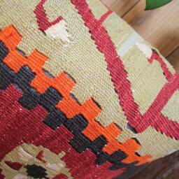 Vintage Kilim Pillow Cover - 16 Inch, Handwoven Wool Rug Cushion - thumbnail 3