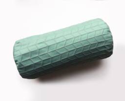 Geometric Quilted Bolster Cushion Mint & Metallic Pink