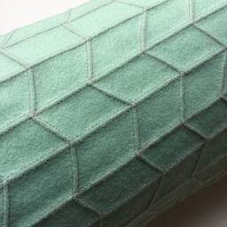 Geometric Quilted Bolster Cushion Mint & Metallic Pink - thumbnail 2