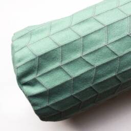 Geometric Quilted Bolster Cushion Mint & Metallic Pink - thumbnail 4