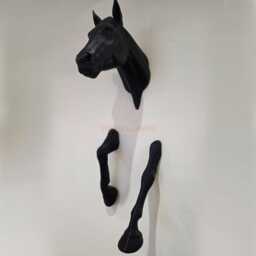 3D Printed Horse Wall Art Sculpture - Modern Home Decor, Black Or White, Large & Xl Statement Piece Unique Gift For Lovers - thumbnail 2