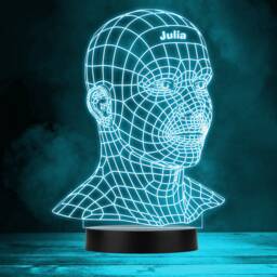 Geometric 3D Style Human Head Personalised Gift Colour Change Led Night Light - thumbnail 1