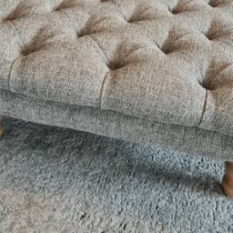 Chesterfield Style Deep Buttoned Footstool Coffee Table Multi Coloured Chenille Fabric Grey. Colour Is Volcano Zinc..uk Delivery Only - thumbnail 2