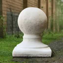 Outdoor Ball Sculpture Concrete Statue Stone Modern Home Ornament Garden Decor Ball Lover Gift Handmade Front Door Figurine - thumbnail 2