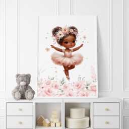 Personalised Black Ballerina Nursery Prints Set Of 3 Ballet Wall Art - thumbnail 2
