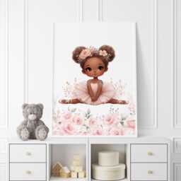 Personalised Black Ballerina Nursery Prints Set Of 3 Ballet Wall Art - thumbnail 3