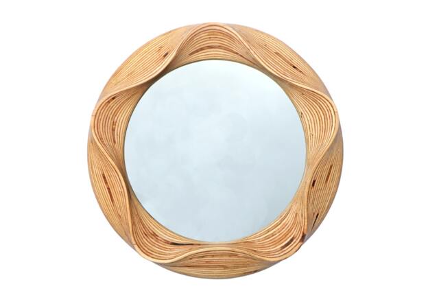Small Round Wall Mirror - 40cm 16 Inch Wooden Wall Wooden - image 1
