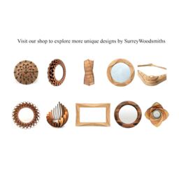 Small Round Wall Mirror - 40cm 16 Inch Wooden Wall Wooden - thumbnail 4