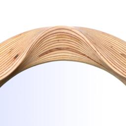 Small Round Wall Mirror - 40cm 16 Inch Wooden Wall Wooden - thumbnail 3