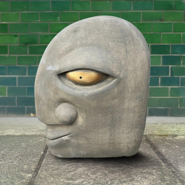 Concrete Face Sculpture Stone Head Figurine Outdoor Statue Cement Abstract Decor Modern Ornament Handmade Decoration - image 1
