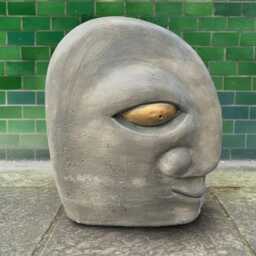 Concrete Face Sculpture Stone Head Figurine Outdoor Statue Cement Abstract Decor Modern Ornament Handmade Decoration - thumbnail 2