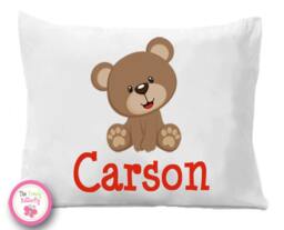 Girls Teddy Bear Pillow Case, Personalized Microfiber Bedding - thumbnail 2