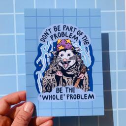 Possum Art Print Funny Wall Decor Cubicle Sarcastic Meme Gift Coworker Silly Classroom Nerdy Idea Game Room Him - thumbnail 1