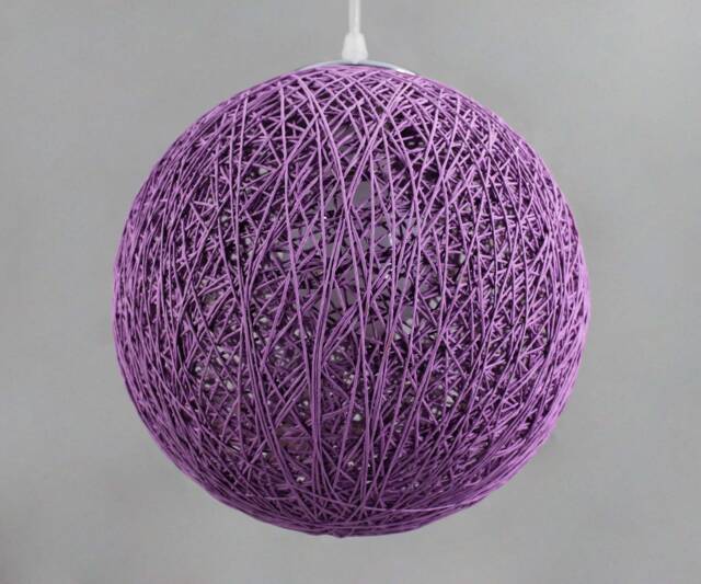 Handwoven Paper Rope Pendant Light Spherical Lighting Fixture - image 1