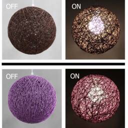 Handwoven Paper Rope Pendant Light Spherical Lighting Fixture - thumbnail 2
