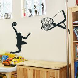 Basketball Dunk Wall Decal Sports Mural Vinyl Slam Art - 182 - thumbnail 2