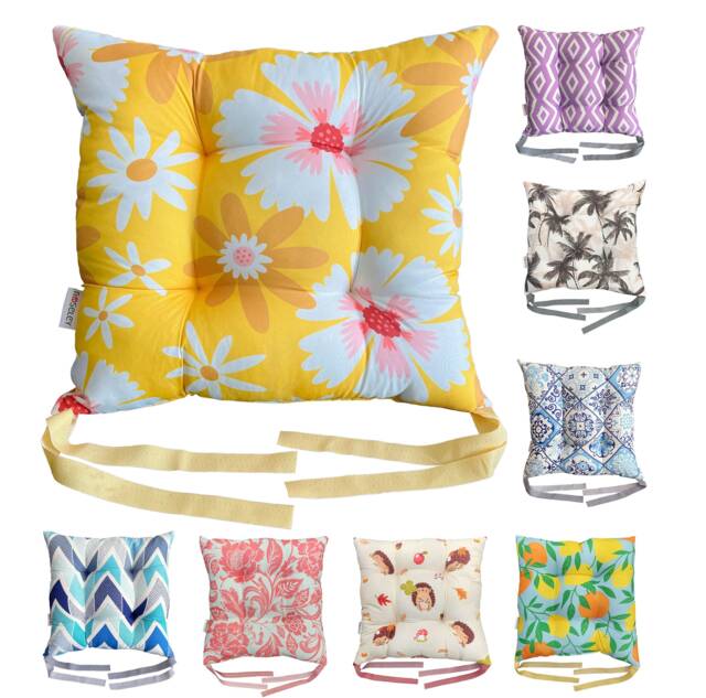 Soft Seat Pad Cushions For Dining Chairs Tie On Seater Pads Garden Kitchen - image 1