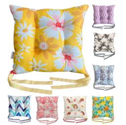 Soft Seat Pad Cushions For Dining Chairs Tie On Seater Pads Garden Kitchen - thumbnail 1