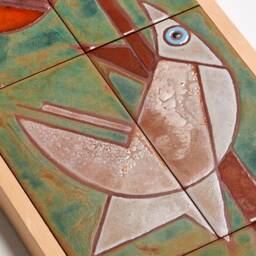 Handmade Hummingbird Ceramic Tile Wall Art Nature Decor - thumbnail 2
