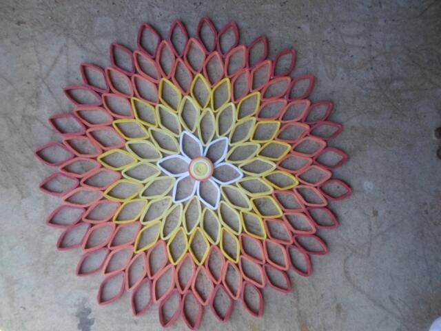 Coral Dahlia Wall Art Handmade Paper Quilled Flower Decor - image 1