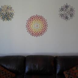 Coral Dahlia Wall Art Handmade Paper Quilled Flower Decor - thumbnail 4