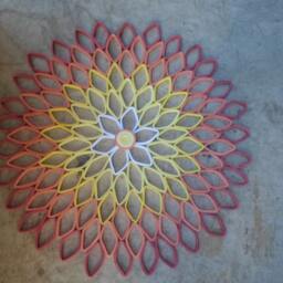 Coral Dahlia Wall Art Handmade Paper Quilled Flower Decor - thumbnail 2