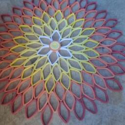 Coral Dahlia Wall Art Handmade Paper Quilled Flower Decor - thumbnail 3