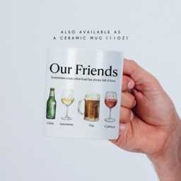 Custom Friends Print With Drink Glasses - Family Names Gift For Her Personalised Best Friend Wine Wall Art Gifts Mothers Mum - thumbnail 4