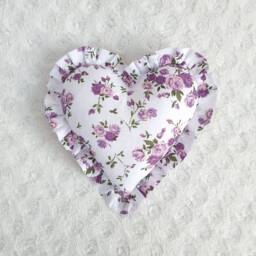 Floral Heart Pillow Purple Roses Romantic Throw Pillow - thumbnail 2