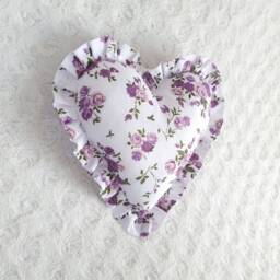 Floral Heart Pillow Purple Roses Romantic Throw Pillow - thumbnail 3